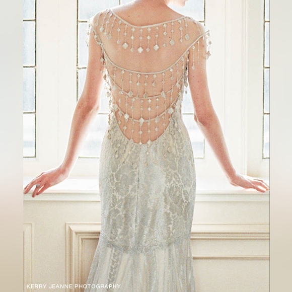 Claire Pettibone Florence Gothic Angel 2015 Vintage Couture Wedding Dress Size10 - Picture 10 of 16
